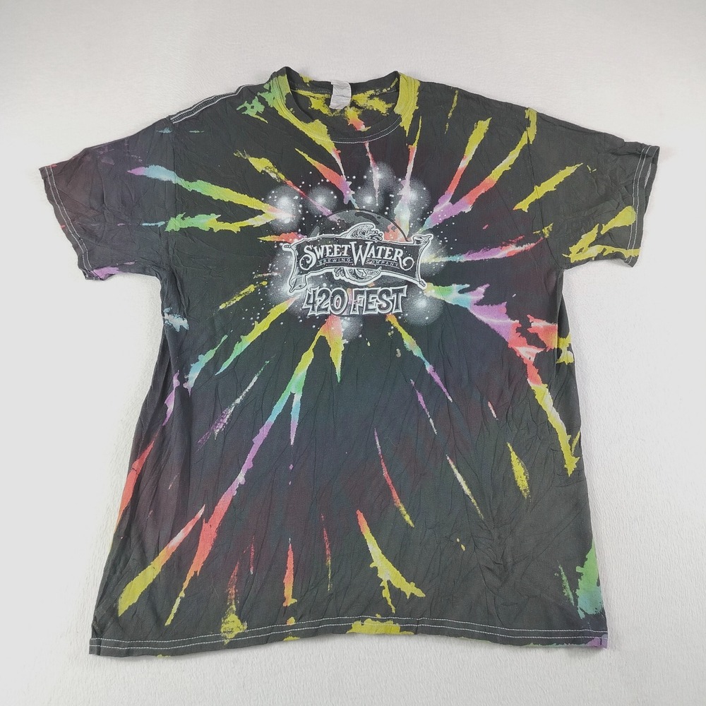 Gildan T Shirt Mens Size L Black SweetWater 420 Fest Crew Neck Short Sleeve Tee